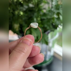 Perfectly Imperfect Rose Gold and White Wire Wrapped Ring